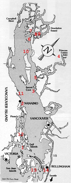 Desolation Sound route map